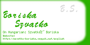 boriska szvatko business card